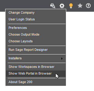 open web portal menu
