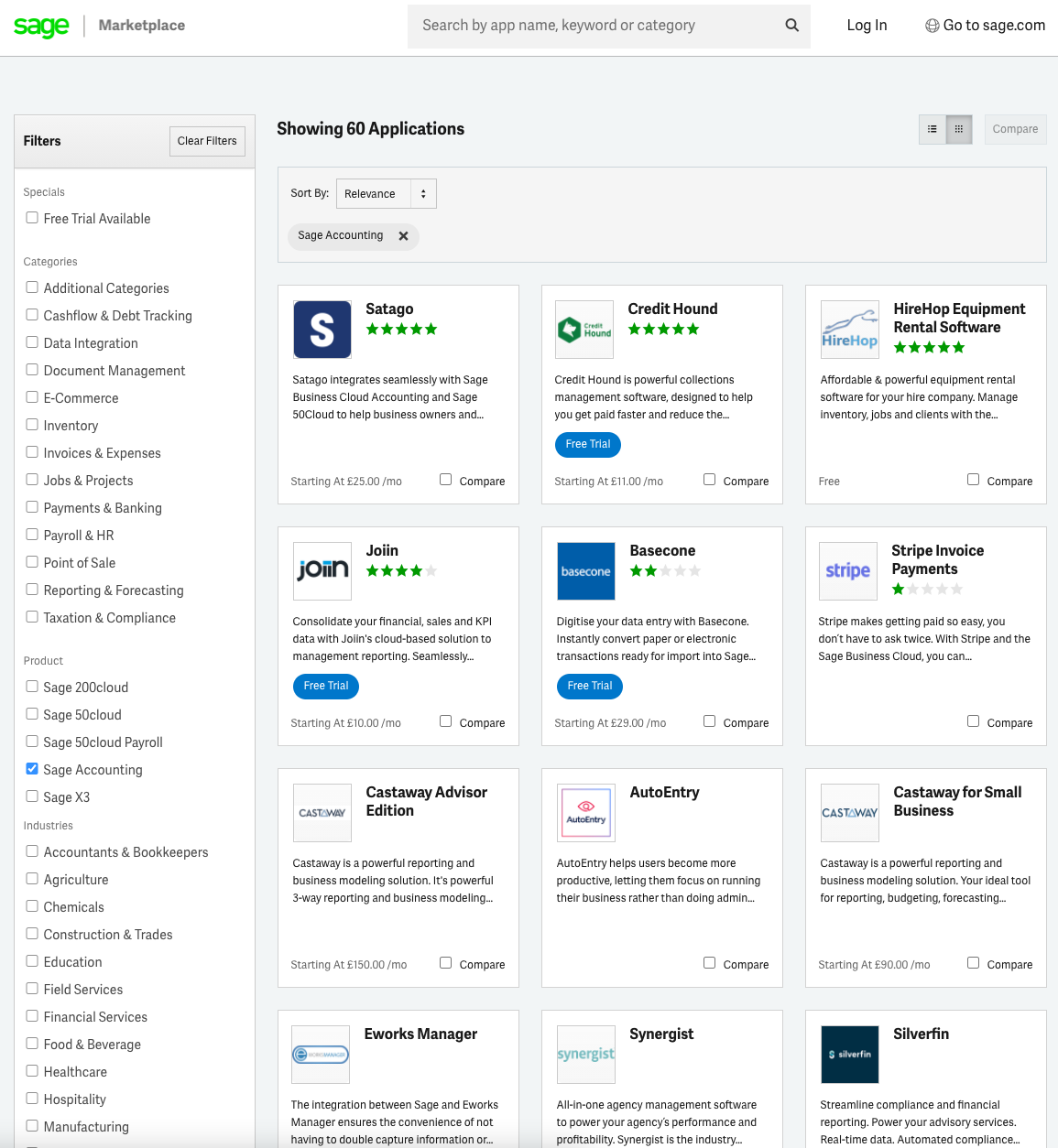 Sage Business Cloud Accounting integration