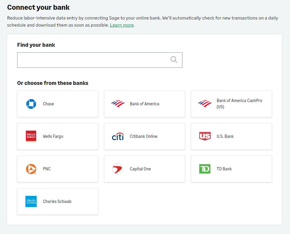 Image displaying a list of banks and a search bar.