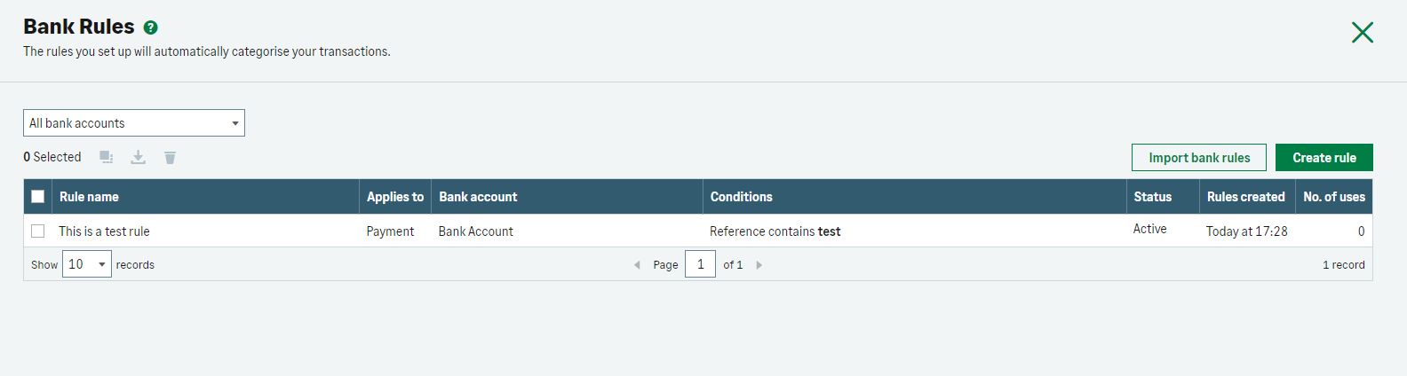 Screenshot of SBCA bank rules 3.