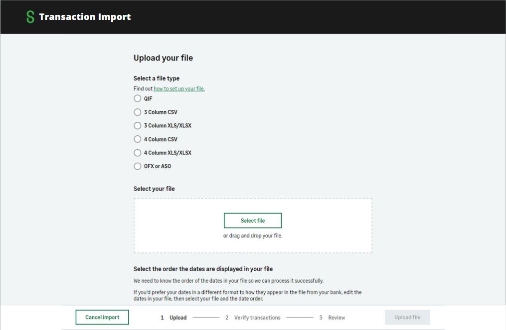 Banking service Transaction Import User Flow