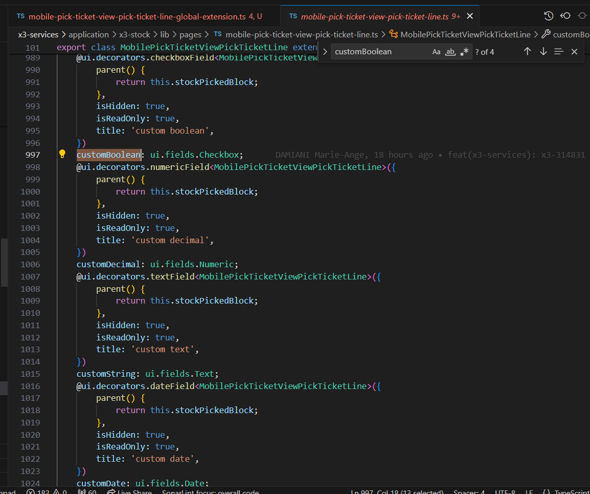 4 hidden read-only fields