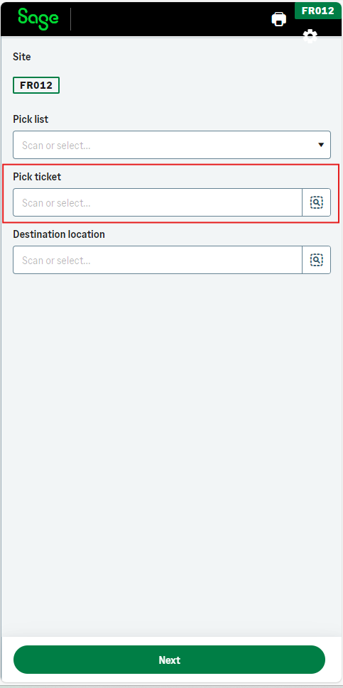 UI Pick List
